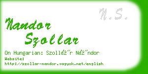 nandor szollar business card